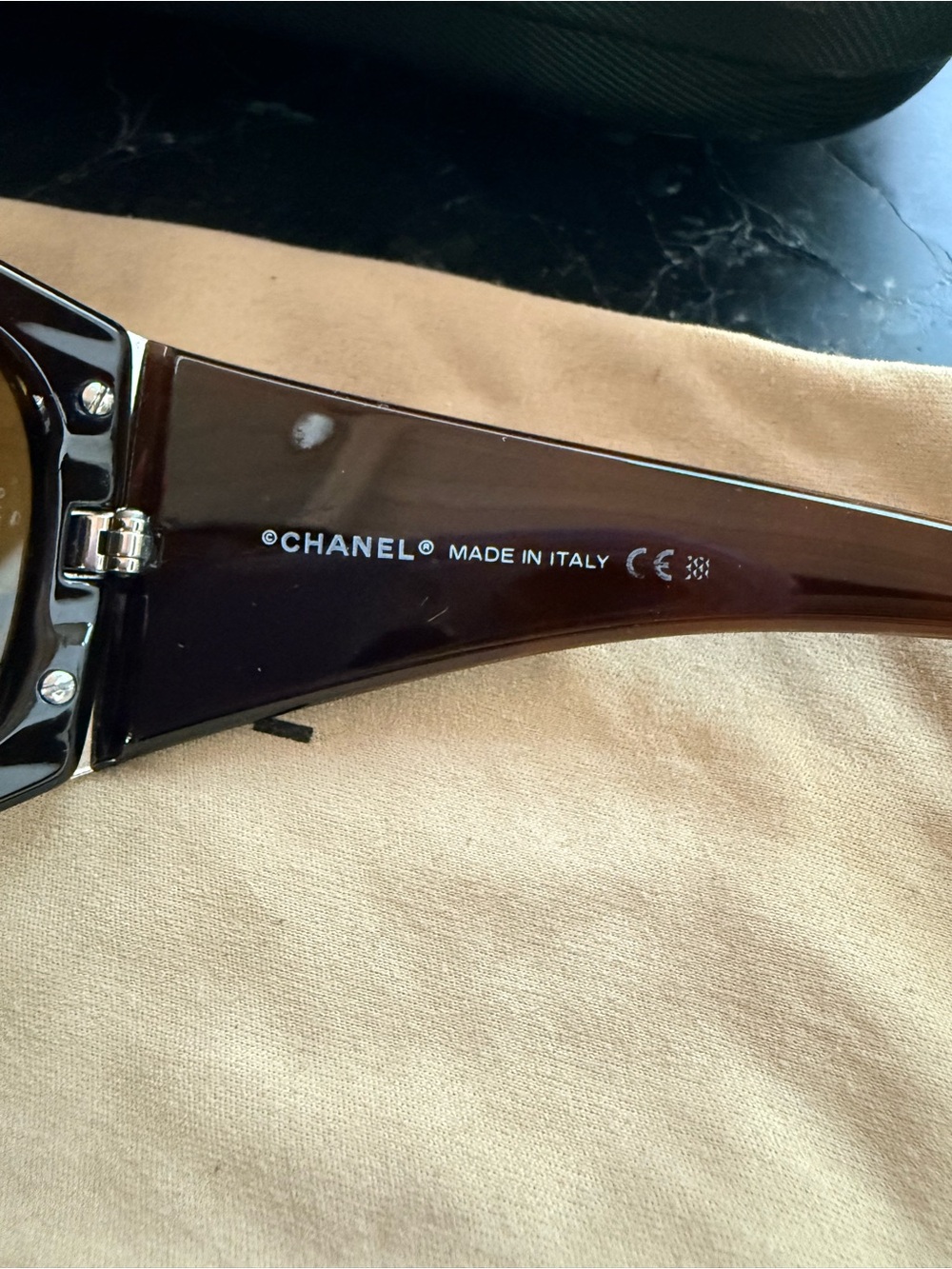 Vintage y2k CHANEL Brown Gradient Shield Sunglasses with Silver Logo Accent - Picture 6 of 13